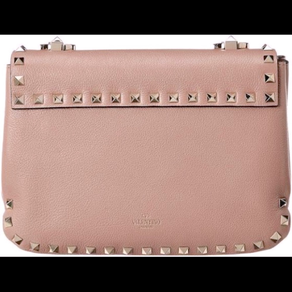 🆕 Authentic Valentino Garavani Light Pink Leather Rockstud Small Shoulder Bag - Picture 15 of 17